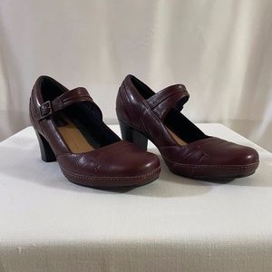 Clarks Burgundy Mary Janes